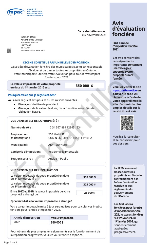 Lecture de votre avis d’évaluation foncière SEFM