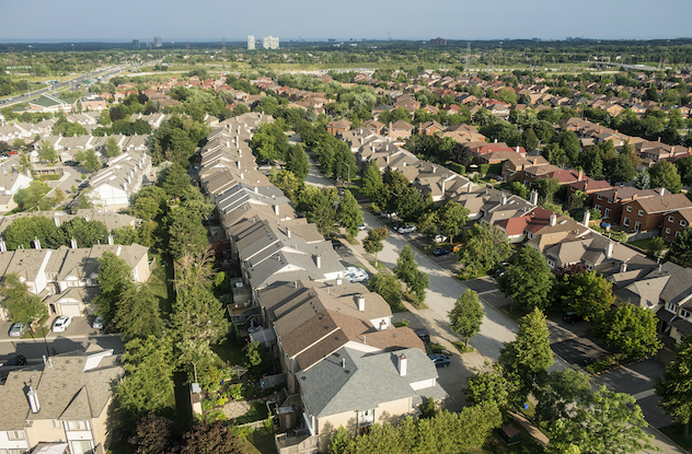 aerial view of a residential subdivision